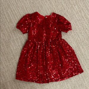 Little girls red sequin dress